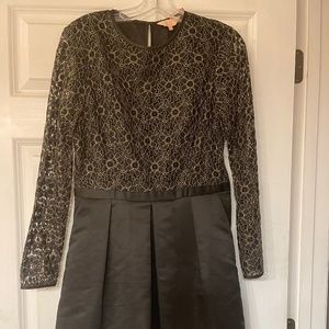 Ted Baker London Lace Sleeve Fit and Flare Dress